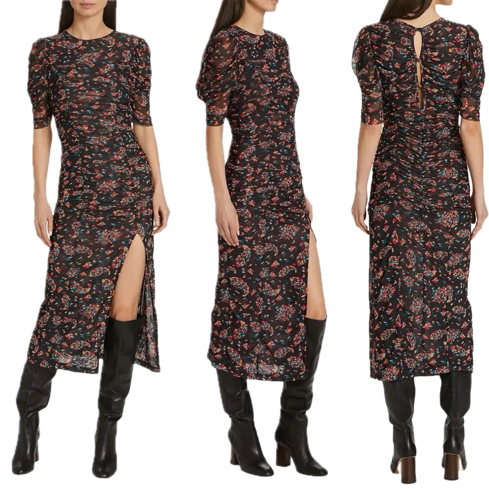 Free People | Briella Ruched Printed Midi Dress NWT - Picture 6 of 15